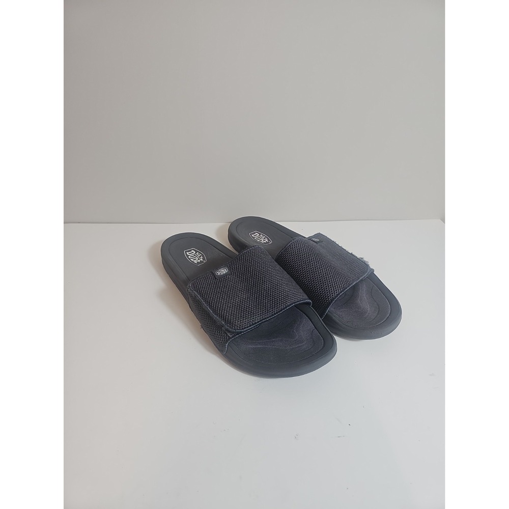 Hey Dude Phoenix Basic Knit Grey Slides Mens Size 10 40129-030